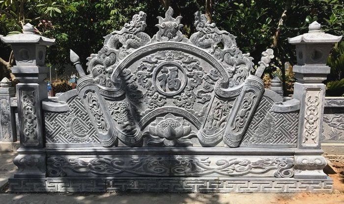 Các mẫu bình phong đá nhà thờ Hán tự đẹp và ý nghĩa nhất 5